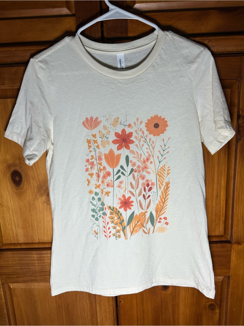 Bella Canvas Women’s Cream Fall Floral Graphic Short Sleeve Tee